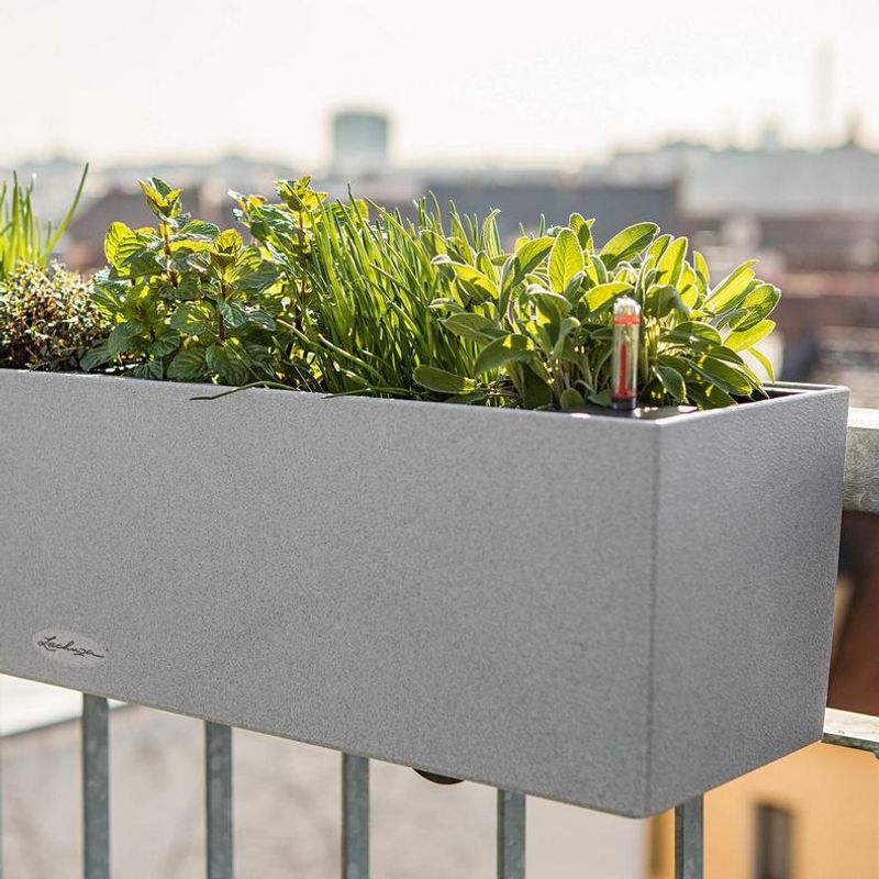 Balconera Stone 80 'Quartz White', Lechuza Balkongkasse