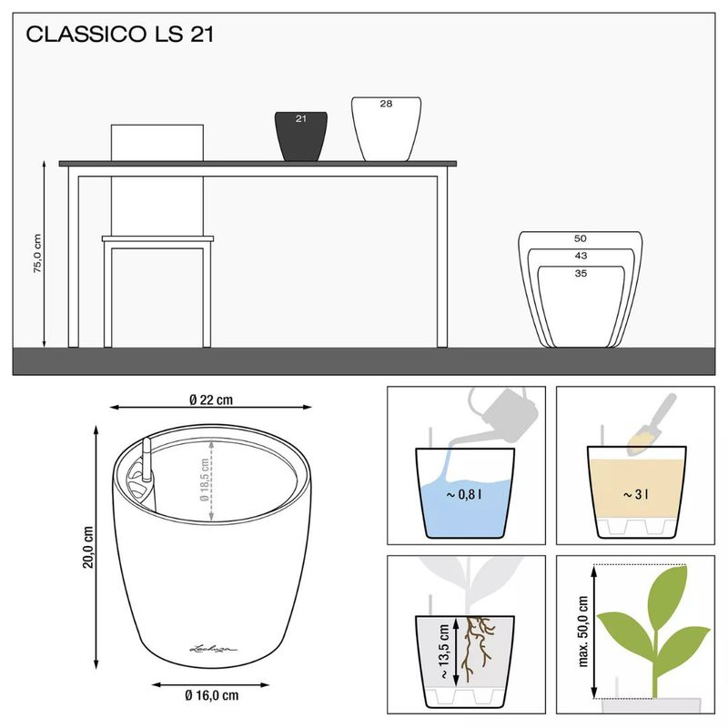 CLASSICO Color LS 28, Lechuza Blomsterpotte