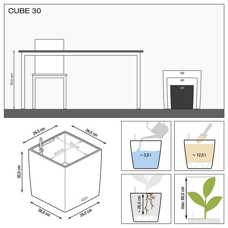 Cube Premium 30, Lechuza Blomsterpotte